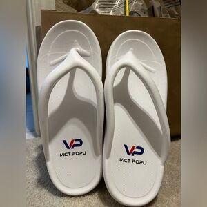 White flip flops